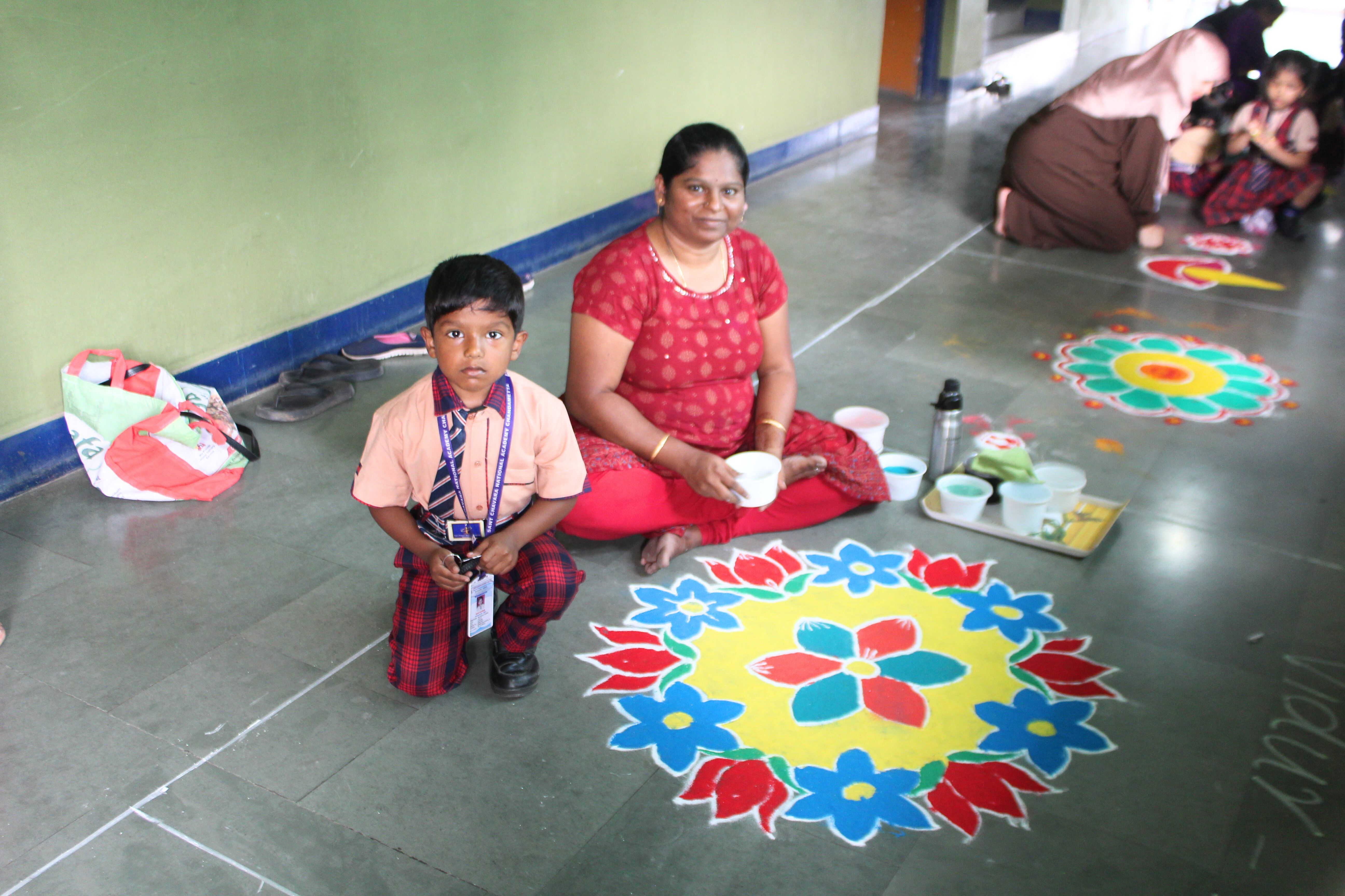 'Rangoli with Mom',  A Colourful Competition For Nursery KG-I & KG II